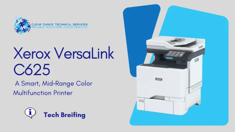 Xerox VersaLink C625 color multifunction printer with a tablet-like touchscreen interface at 6901 District Boulevard, Bakersfield, CA.